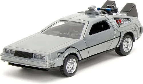 Miniatura 4 de Jada Back to The Future 1:32 Time Machine Paquete de 3 autos fundidos a presión, juguetes para niños y adultos