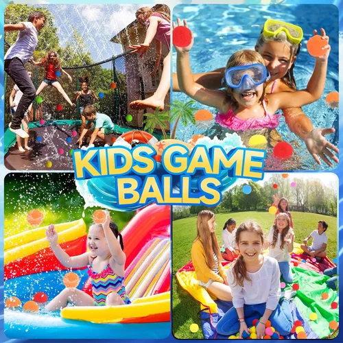 Miniatura 5 de 90 bolas de agua reutilizables, globos de agua reutilizables para juguetes y juegos al aire libre, juguetes de agua para niños y adultos, niños