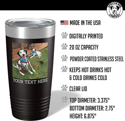 Miniatura 2 de Vaso personalizado de 20 onzas (17 colores) con foto impresa con aislamiento térmico de acero inoxidable recubierto de polvo con tapa, regalo
