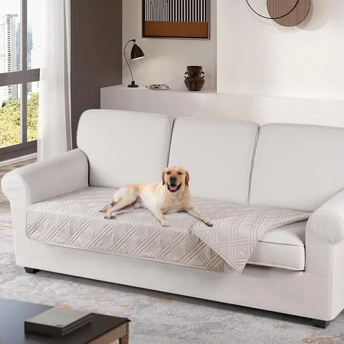 Miniatura 20 de TAOCOCO Funda de cojín de sofá 100% impermeable reversible, funda de asiento de sofá para perros y mascotas, funda de sofá biplaza para sofá
