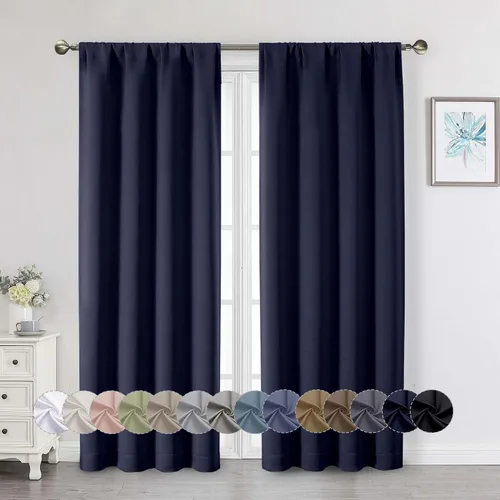 Miniatura 154 de Cortinas opacas para dormitorio, sala de estar, juego de 2 paneles de 54 pulgadas de largo, cortinas de oscurecimiento de habitación con aislamiento