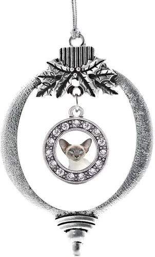 Miniatura 113 de Inspired Silver - Bonita bandera estadounidense - Adorno de Navidad plateado - Adorno de árbol de Navidad con dije circular con circonita cúbica