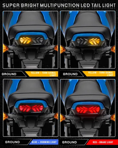 Miniatura 3 de Luz de Freno Trasera LED Integrada con Señales de Giro Traseras Secuenciales, Ensamble de Luz Trasera para Motocicleta Compatible con Honda Grom