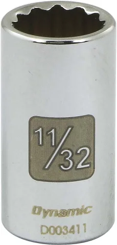 Miniatura 3 de Dynamic Herramientas 1/4" Drive 12 Point Sae, 1/2" Longitud estándar, Zócalo de acabado cromado
