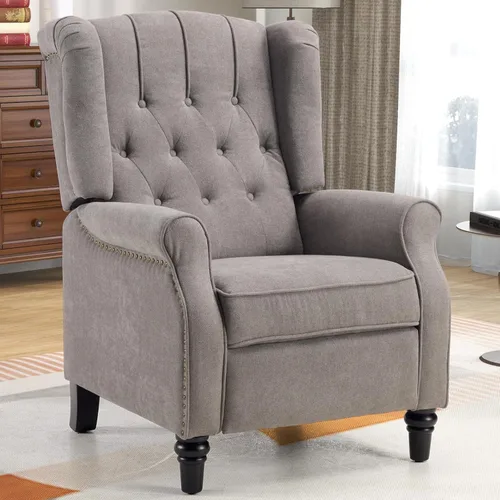 Miniatura 12 de CANMOV Silla Reclinable de Empuje hacia Atrás, Silla Decorativa, Sillón Reclinable de Mediados de Siglo con Respaldo Alto, Silla Reclinable de Tela
