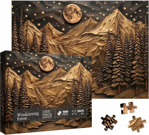 Miniatura 21 de Rompecabezas de paisaje de cascada de otoño para adultos, 1000 piezas, rompecabezas escénico de montaña de bosque natural, desafiante rompecabezas