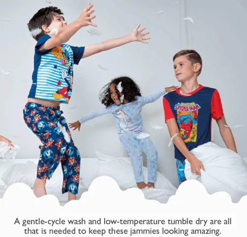 Miniatura 6 de Disney Conjunto de pijama unisex de algodón cómodo a juego de 6 piezas para niños, suave y lindo para niños