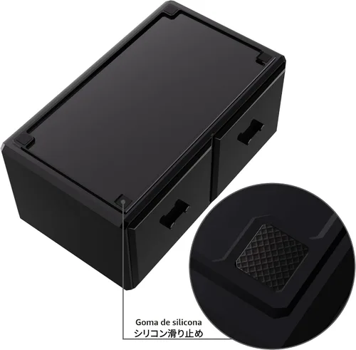 Miniatura 3 de READAEER Organizador de maquillaje 3 piezas Estuche de almacenamiento de cosméticos con 6 cajones (negro)