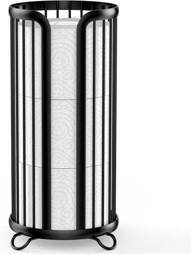 Bunoxea Soporte para papel higiénico, organizador independiente de papel higiénico, solución de almacenamiento minimalista, megarrollos de reserva,
