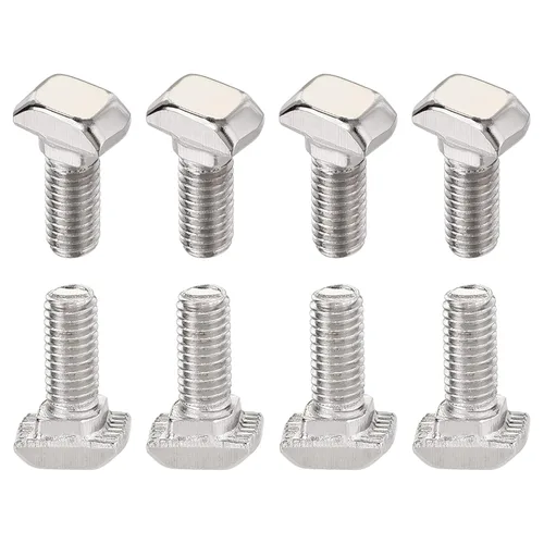 DTGN Tornillo deslizante M5x12mm (DXL) con ranura en T – 8 unidades – Bueno para la industria de la construcción – Tornillos en forma de T de acero
