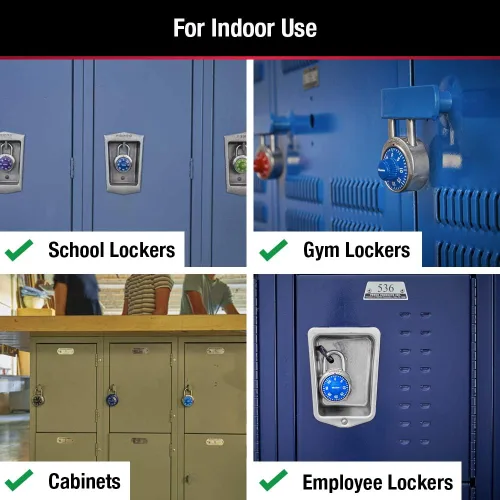 Miniatura 3 de Cerradura de combinación Master Lock para casilleros de gimnasio – Candado de combinación para casillero Master Lock, paquete, azul – La cerradura