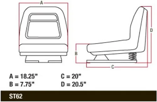 Miniatura 4 de Un nuevo asiento hecho para adaptarse a los modelos John Deere GT225 GT235 GT235E GT245 GX325 GX335 GX345 GX355 + (amarillo)