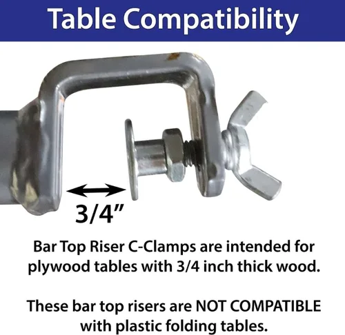 Miniatura 2 de TentandTable Barra plegable de madera de 4 pies para mesas de banquete de madera contrachapada, estación de servicio portátil de madera
