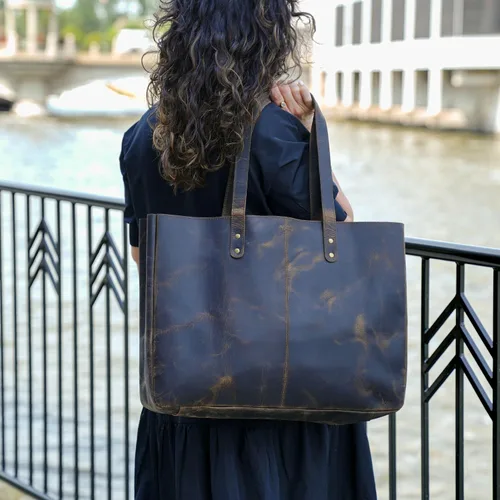 Miniatura 2 de KomalC Bolso de mano de cuero para mujer, bolso de viaje, bolso de compras, bolso de mensajero multiusos