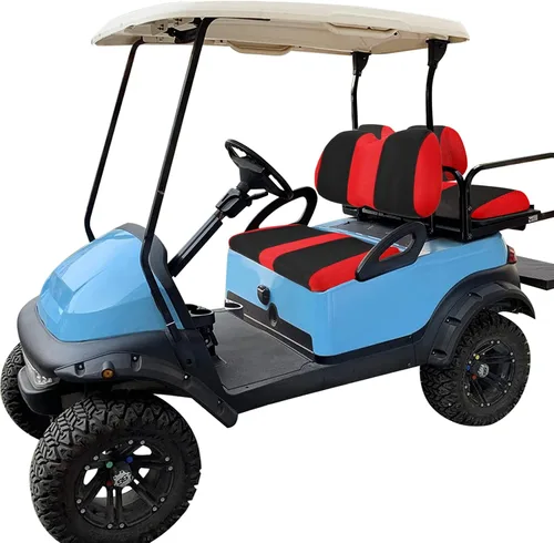 Miniatura 25 de Juego de fundas de asiento de carrito de golf, fundas para asientos delanteros de carrito de golf, ajuste para Club Car Precedent OEM, cojín de Azul