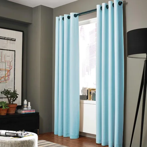 Miniatura 13 de Gorgeous Home - Panel de cortina de ventana de lino K92 de 1 pieza, liso, con ojales de bronce, 3 capas de forro de espuma, 100% térmica