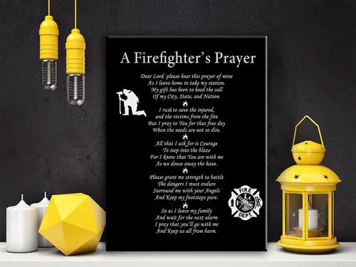 Miniatura 4 de Regalos de bomberos para mujeres y hombres, póster de oración de bomberos, lienzo para pared, listo para colgar, para decoración de oficina en casa