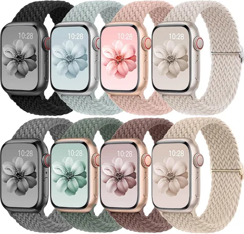 Miniatura 9 de Braided Solo Loop for Apple Watch Band 40mm 41mm 45mm 44mm iWatch Bands 38mm 42mm Men/Women,Stretchy Elastic Nylon Strap Wristband for Apple Watch