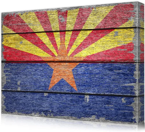 Miniatura 13 de DECORARTS - Arte de pared rústico de la bandera del estado de Arizona, fabricado en Estados Unidos, impresión de lienzo giclée de archivo, lienzo