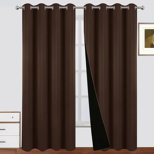 Miniatura 18 de LEMOMO Cortinas 100% opacas de 52 x 95 pulgadas, 2 paneles de oscurecimiento con aislamiento térmico para dormitorio Negro