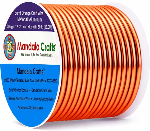 Miniatura 357 de Mandala Crafts - Alambre de aluminio anodizado de 8 calibre para hacer joyas - 9.75 m de alambre flexible negro colorido - Flexible para bonsái