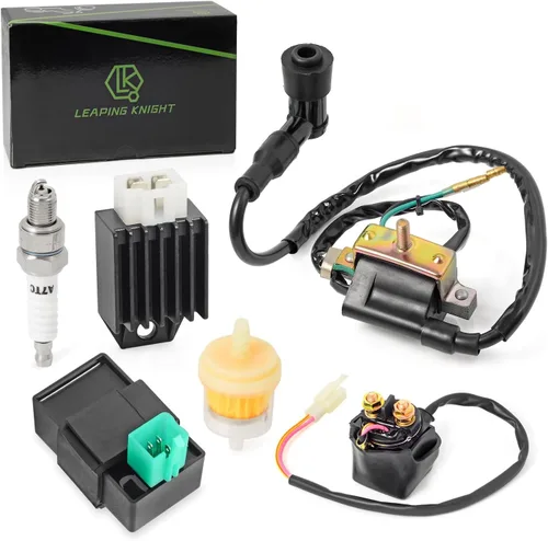Miniatura 8 de Kit de bobina de encendido con caja CDI AC de 5 pines, regulador de voltaje, rectificador, solenoide, relé y bujía para Kazuma Meerkat 50cc, Falcon