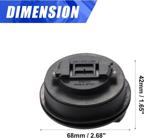 Miniatura 5 de X AUTOHAUX Tapa del depósito de combustible del motor, tapa de tapón de llenado de gasóleo, reemplazo 06C103485P 03C103485A para Volkswagen Golf
