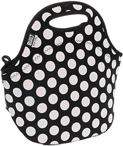Miniatura 9 de BUILT Gourmet Getaway Bolsa Tote de Almuerzo de Neopreno Suave - Ligera, Aislada y Reutilizable, Talla Única, Big Dot Negro y Blanco