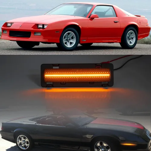 Miniatura 4 de Luces LED de posición laterales delanteras de repuesto para Chevy Camaro Euro 82-92 Lente ahumada ámbar LED parachoques de señal lateral