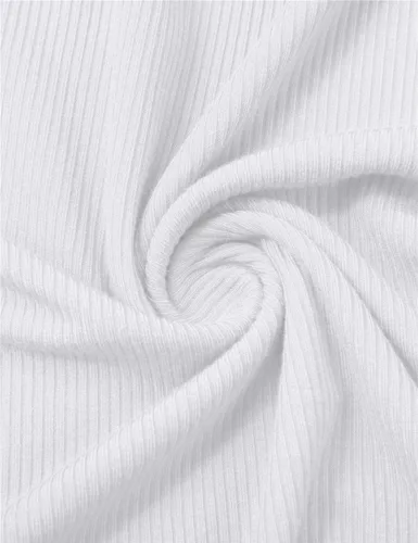Miniatura 3 de POPZONE - Camisa de manga larga con cuello alto falso, ajustada, de punto acanalado