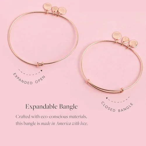 Miniatura 3 de Alex and ANI Brazalete extensible con piedras natales para mujer, dije de cristal de amatista del mes de febrero, acabado dorado brillante, 2 a 3.5