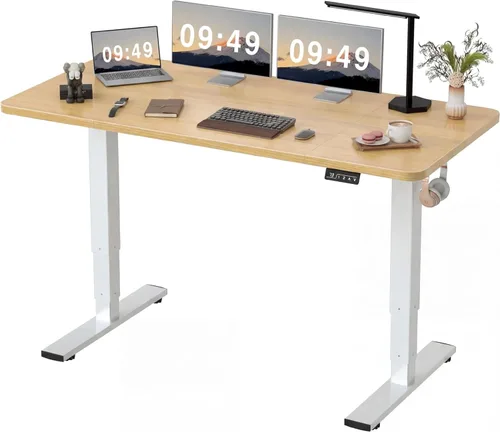 Miniatura 23 de Furmax - Escritorio eléctrico de altura ajustable de pie grande de 48 x 24 pulgadas, escritorio de pie para oficina en casa, alturas prestablecidas