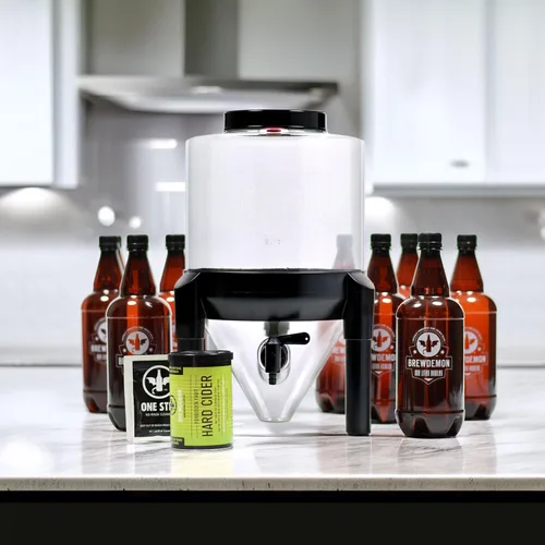 Miniatura 6 de Kit de sidra dura con botellas, no requiere cierre de aire ni sifón, fermentador cónico que elimina los sedimentos y hace que la sidra dura hecha