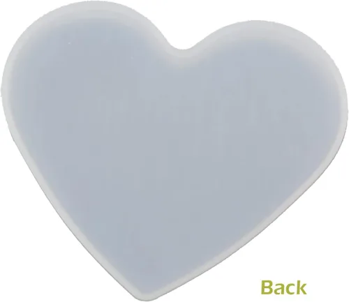 Miniatura 4 de 5 piezas de molde de resina de silicona para fundición de epoxy en forma de corazón para manualidades DIY, molde de base de posavasos de corazón, 5