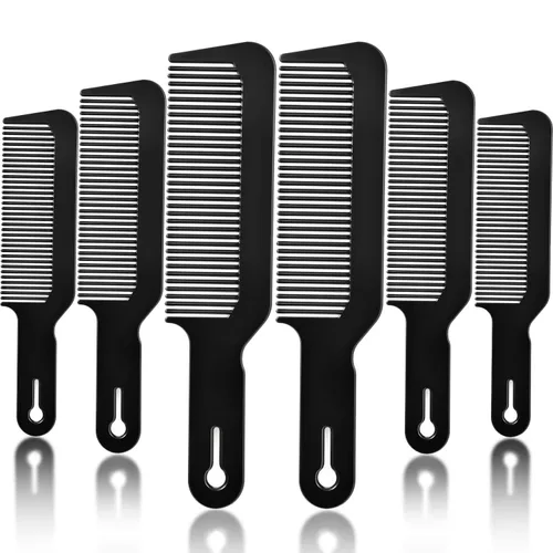 Miniatura 7 de Boao Paquete de 6 peines de plástico rosa para el cabello, peines de peluquería de mezcla de 9 pulgadas para cortes de podadora y encimeras, peines