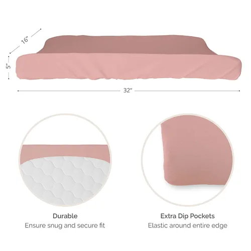 Miniatura 2 de Natemia Funda para cambiador de bebé de algodón orgánico (16 x 32 pulgadas), suave y sedosa, para cambiadores, almohadillas contorneadas, cuna