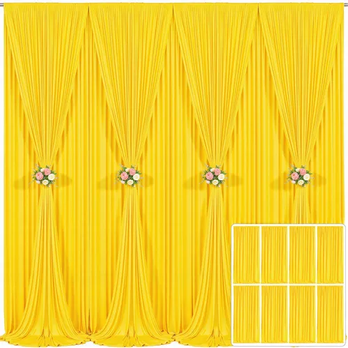 Miniatura 41 de Cortina de fondo beige de 10x10 para bodas y fiestas, cortina de fondo beige sin arrugas para fotos, cortinas de fondo para decoración de baby Gris