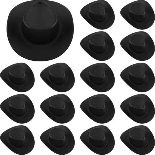 Miniatura 8 de Skylety 20 piezas de sombreros de vaquero y vaquera de plástico en miniatura occidental pequeños para muñecas, lindos sombreros de muñeca