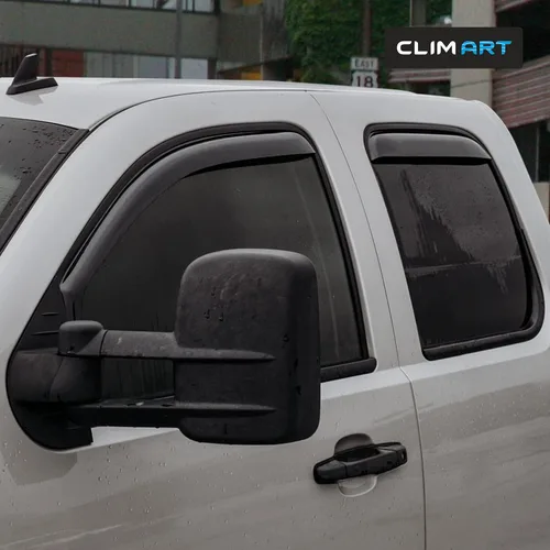 Miniatura 5 de CLIM ART Deflectores de lluvia increíblemente duraderos en el canal para Chevrolet (Chevy) Silverado/GMC Sierra 1500 2007-2013 de cabina extendida