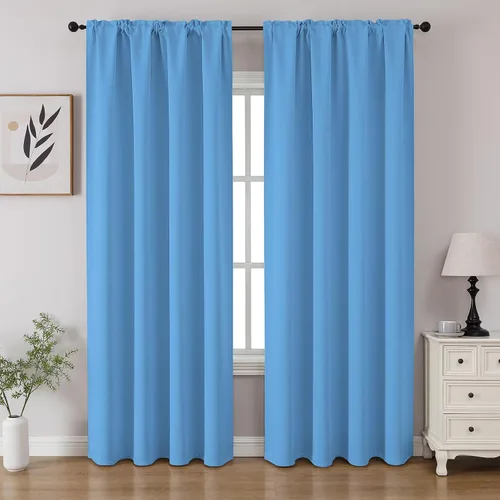 Miniatura 21 de CUCRAF - Cortinas opacas beige de 45 pulgadas, juego de 2 paneles con bolsillo para barra, cortinas para oscurecer dormitorios y sala de estar