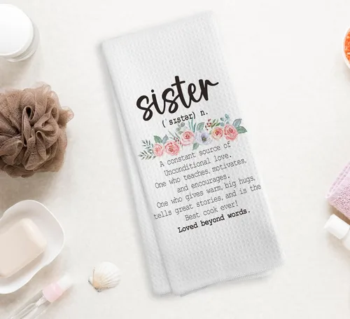 Miniatura 2 de Regalos para Hermanas Toallas de Cocina y Paños de Cocina, Las Mejores Toallas de Mano para Hermanas Paños de Cocina para Baño y Cocina, 16x24