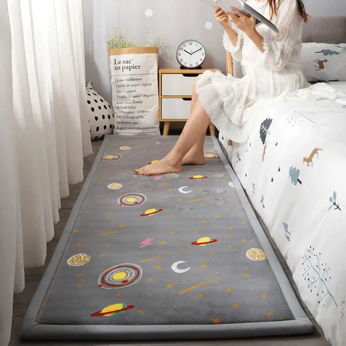 Miniatura 4 de Loartee Alfombra de Área de Terciopelo Coral – Tapete de Juego para Bebé de Espuma Viscoelástica de 1 pulgada de grosor, alfombra lavable para niños