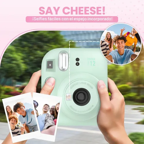 Miniatura 3 de Fujifilm Cámara Instantánea Instax Mini 12 Verde Menta + Estuche de Diseño Personalizado Minimate + Película Fuji Instax 10 Hojas y Álbum de Fotos