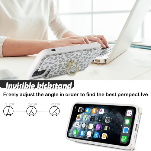 Miniatura 4 de Havaya Funda cruzada para iPhone 11 Pro Max con correa para mujer, funda para iPhone 11 Pro Max con tarjetero para iPhone 11 Pro Max, funda de piel