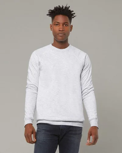 Miniatura 55 de Bella Canvas Sudadera de forro polar de esponja con cuello redondo (3901), Gris oscuro (Dark Grey Marble Fleck), M
