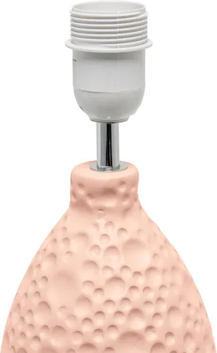 Miniatura 6 de Simple Designs LT1193-PNK Lámpara de mesa de cerámica ovalada refinada y texturizada de 14.17 pulgadas, para sala de estar, dormitorio, oficina, Rosa