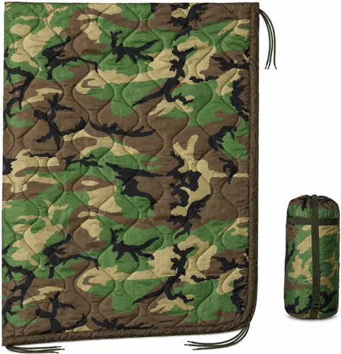 Miniatura 12 de USGI Industries Manta militar Woobie Manta de campamento con aislamiento térmico, forro de poncho Grande, portátil, aislante, resistente al De
