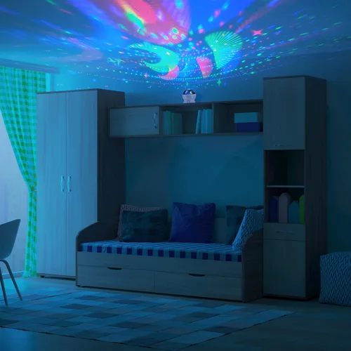 Miniatura 3 de Globe Electric Proyector LED 13766 integrado que cambia de color con luz nocturna, 4 patrones de proyección intercambiables, difusor de cúpula