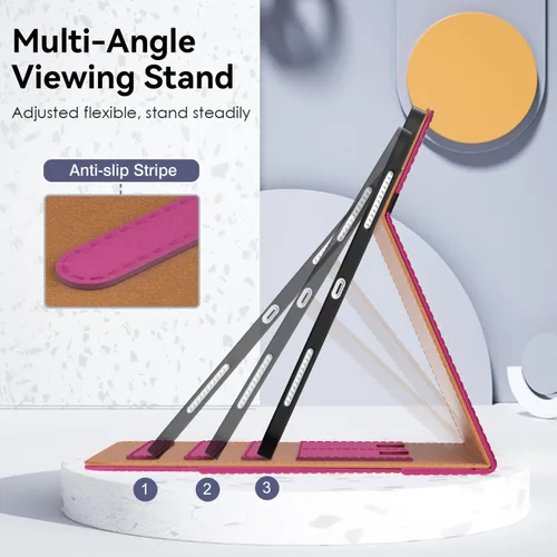 Miniatura 5 de OKP Funda para iPad de 11 pulgadas (A16) 2025 / 10ª generación 2022, para iPad 11ª/10ª de 10.9 pulgadas con funda de cuero PU de visualización Rosa