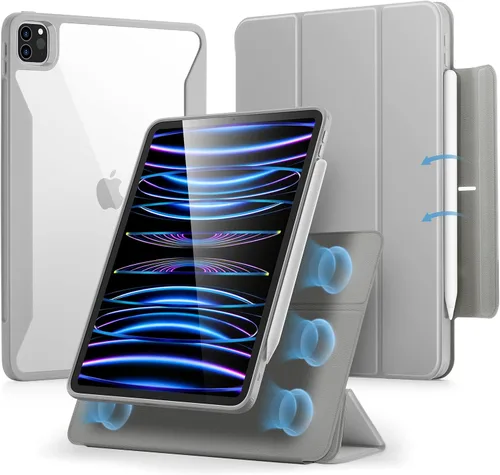 Miniatura 17 de ESR Funda para iPad Pro de 11 pulgadas (2022/2021/2020/2018, 4ª/3ª/2ª/1ª generación) con soporte para lápiz, cubierta magnética extraíble, soporte